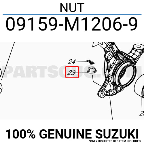 NEW Genuine Suzuki ALTO 2009-2014 FRONT SUSPENSION BALL JOINT NUT 09159M12069
