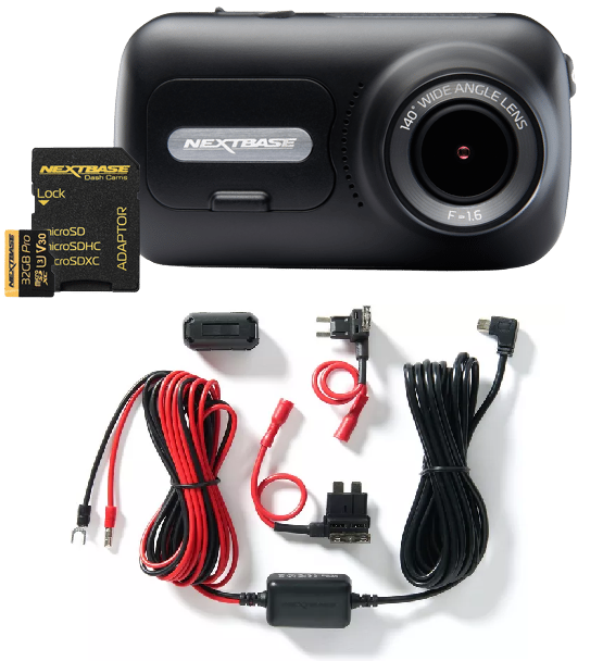 NEW Genuine NextBase 322GW Front Dash Cam + Hardwire Kit + 32GB SD