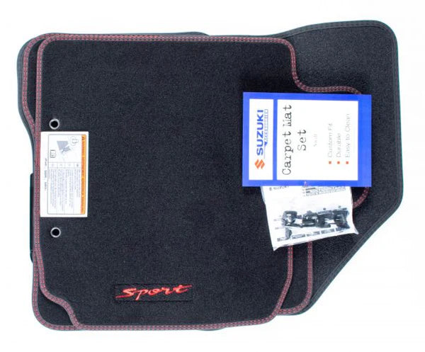 NEW Genuine Suzuki SWIFT SPORT 1.4 Carpet Mat Mats Set 4 Black Red