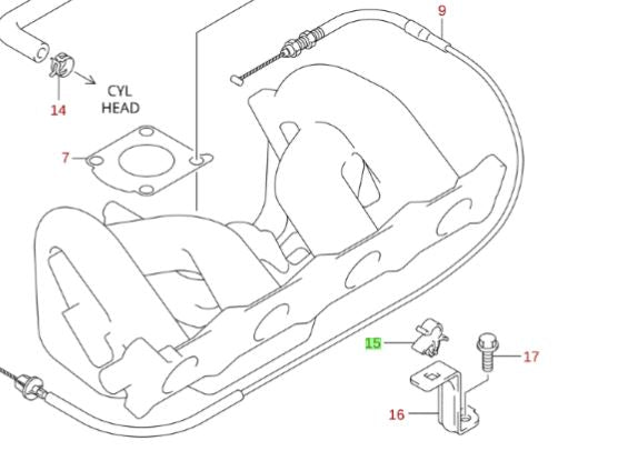 NEW Genuine Suzuki JIMNY Throttle Cable Stay Clip Holder
