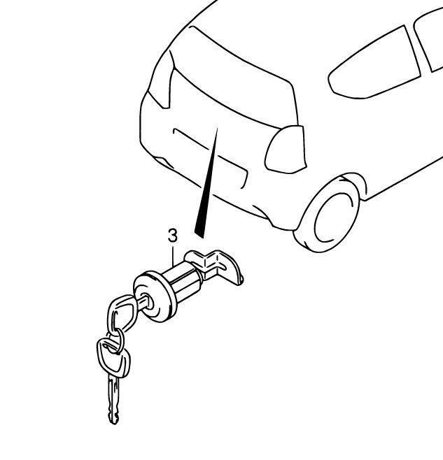 Rear Back Boot Tailgate Lock Barrel Cylinder 2 Keys 82500M68851 Fits Nissan Pixo