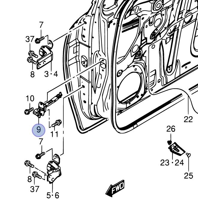 NEW Genuine Suzuki ALTO 2009-15 Front Door Check Strap Stop Bracket 81810M75J03