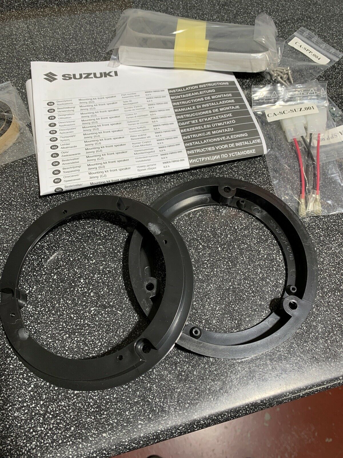 Genuine Suzuki 2019 JIMNY Front Speaker Bracket Mounting Upgrade Kit 990E0-78R32
