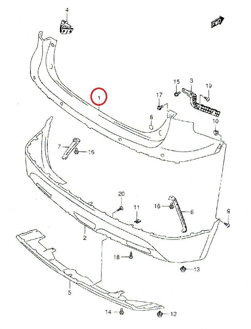 NEW Genuine Suzuki SX4 S-CROSS Rear BUMPER Cover PRIMED 71811-61M10-799