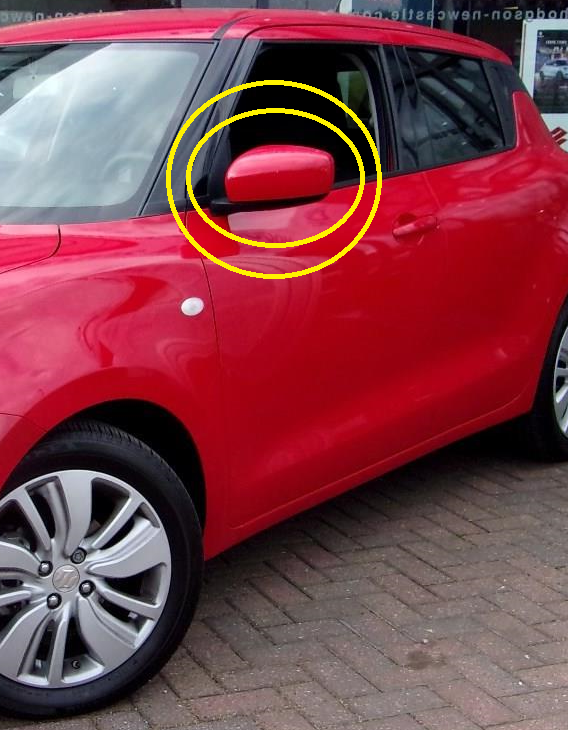 NEW Suzuki SWIFT 2017-> Wing Mirror Cover Cap LEFT Passenger 84728-52R20-ZNB RED