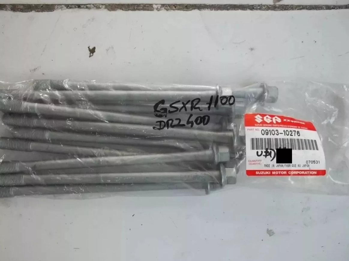 10x NEW Genuine Suzuki GSX 1300 HAYABUSA Motorcycle Cylinder Head Bolts 09103-10276