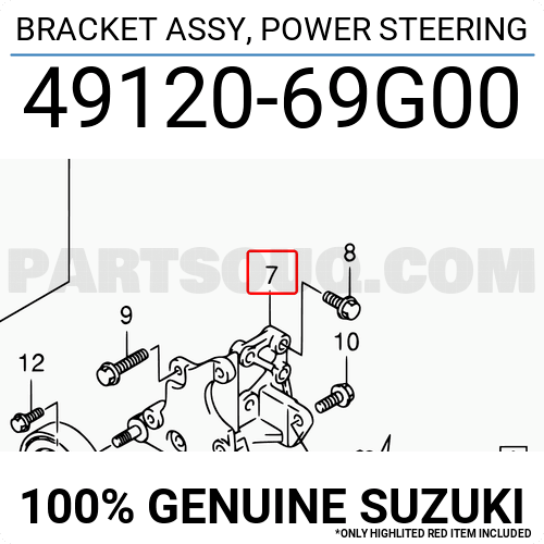 1x NEW Genuine Suzuki JIMNY Power Steering Pump Bracket 49120-69G00