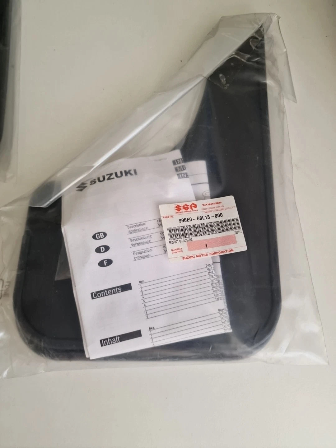 NEW Genuine Suzuki SWIFT 2011-16 Mudflaps Set of 4 Black 990E0-68L13 68L14
