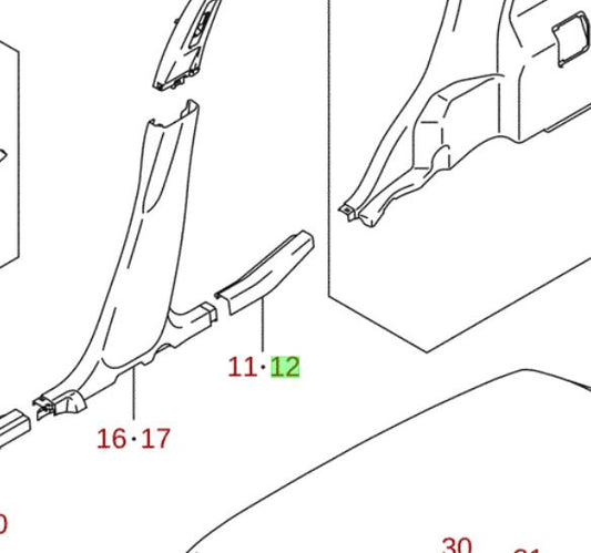 NEW Genuine Suzuki IGNIS Right Rear SIDE SCUFF SILL TRIM 76171-74P00-5PK