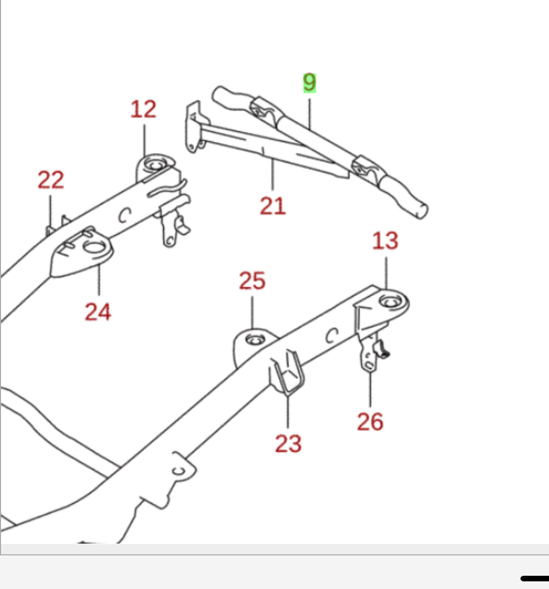 NEW Genuine Suzuki JIMNY Rear 5th Crossmember Mounting Bar 57250-81A01