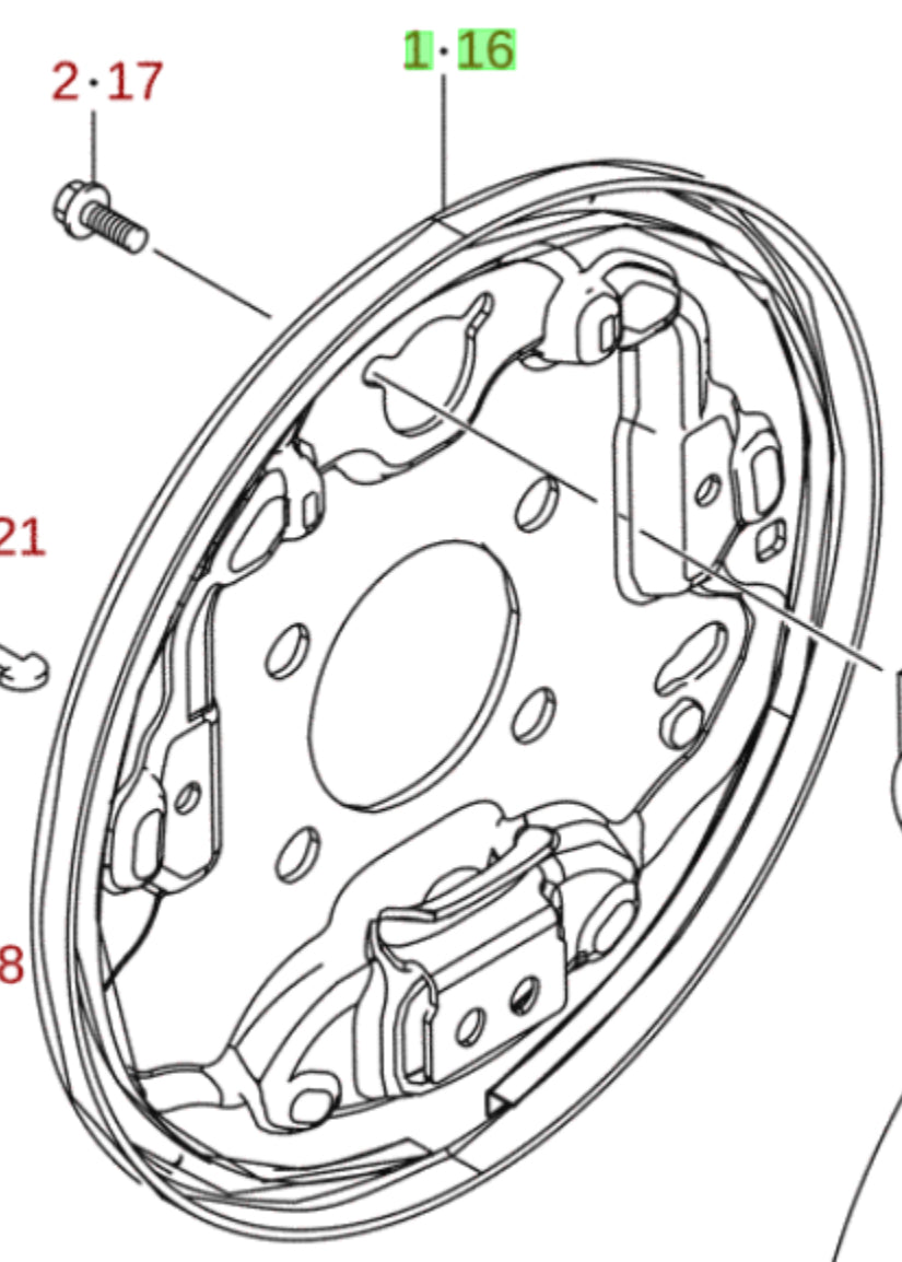 NEW Genuine Suzuki SWIFT 2011-16 Rear Brake Back Backing Plate RIGHT 53101-68L00