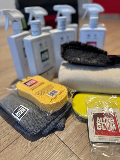 NEW AutoGlym Personalised Initialled 15pc PERFECT BODYWORK WHEELS INTERIOR CLEANING VALETING BAG KIT CAR WASH SET Xmas Gift