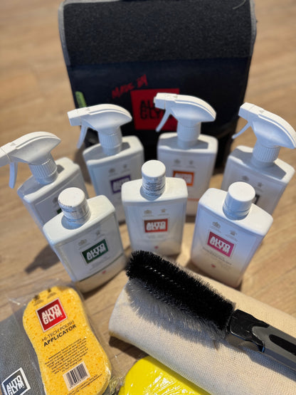 NEW AutoGlym Personalised Initialled 15pc PERFECT BODYWORK WHEELS INTERIOR CLEANING VALETING BAG KIT CAR WASH SET Xmas Gift