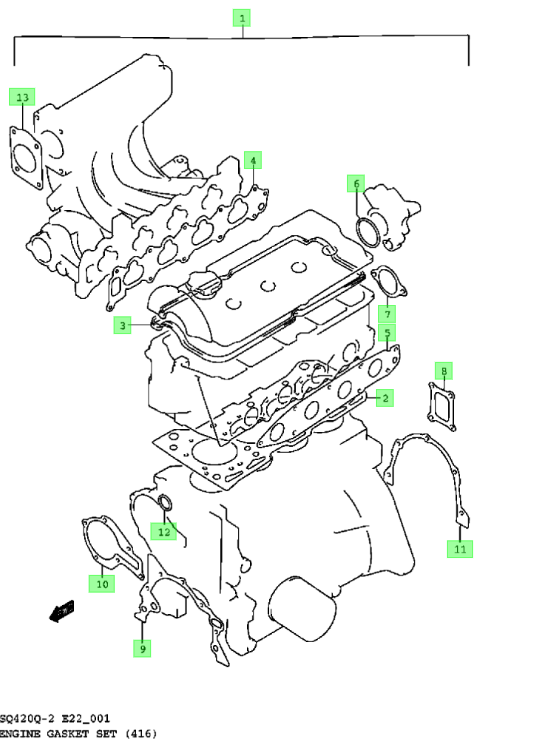 NEW Genuine Suzuki GV 1.6 2000-2006 Engine Gasket Set 11400-65851