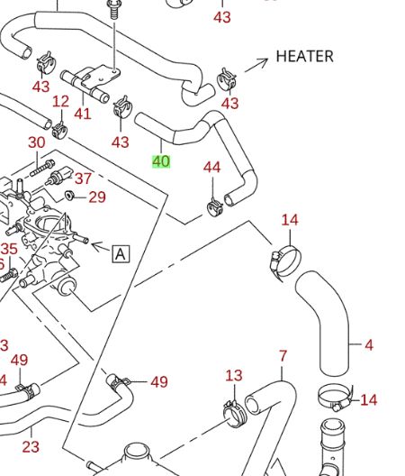 NEW Genuine Suzuki GV 2.0D Cooling Radiator Rubber Hose INLET 17873-68DA0