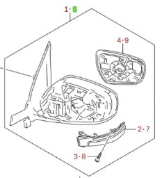 NEW Genuine Suzuki SWIFT 2017-24 Wing Mirror HOUSING, INDICATOR & GLASS LEFT 84720-79SD3
