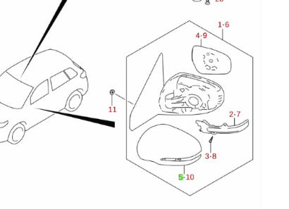 NEW Suzuki VITARA Wing Mirror Cover RIGHT 84718-61M20-ZCD GREY