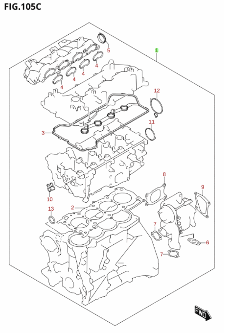 NEW Genuine Suzuki SWIFT SPORT 2017-On Engine Gasket Set 11400-68893