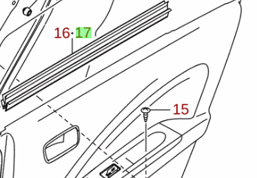 NEW Genuine Suzuki CELERIO Window INNER Door Moulding REAR LEFT 83881-84M00