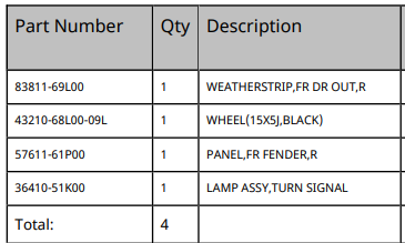 NEW Genuine Suzuki Parts