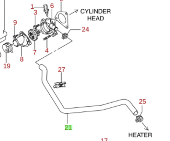 NEW Genuine Suzuki SX4 1.6 2008-2014 Cooling Matrix Rubber Hose 17871-55L01