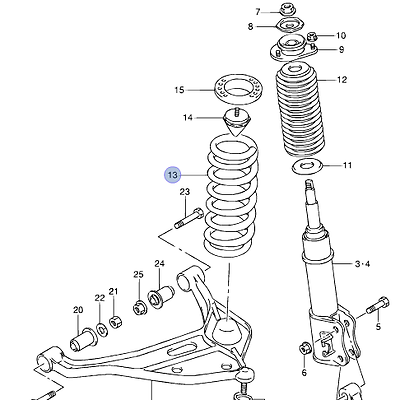 1x NEW Genuine Suzuki GV GRAND VITARA Front Coil Spring 1998-2005 1.6 2.0 Petrol 41111-66D20