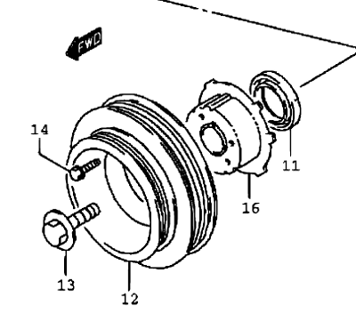 NEW Genuine Suzuki SWIFT 1994-2001 Crankshaft Crank Pulley Dual Rib Belt 12611-50G00