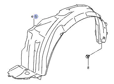 NEW Genuine Suzuki CELERIO Right Side Front Wing LINER LINING 72321-84M01