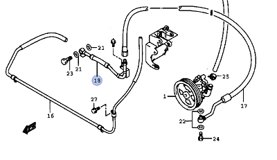 NEW Genuine Suzuki GV Grand Vitara 1.6 2.0 POWER STEERING PIPE Metal 49210-65D00
