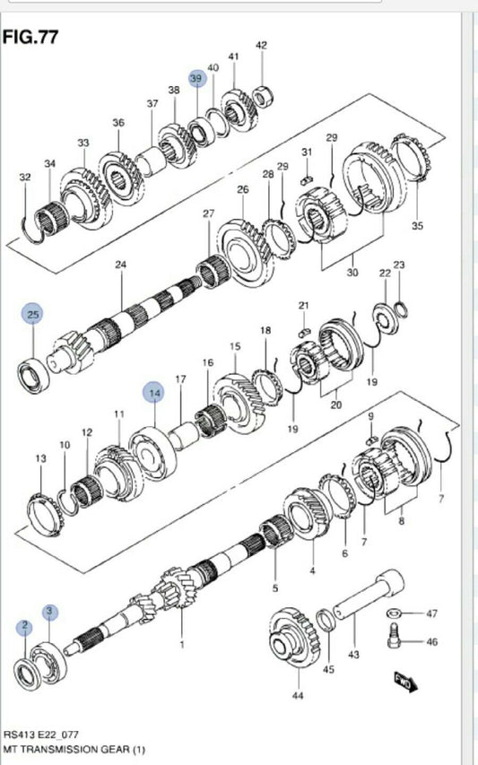 NEW GENUINE Suzuki SWIFT 1.3 Gearbox Bearing Service Kit Set CURE FOR NOISEY