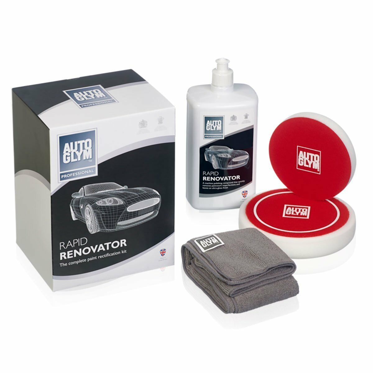 AUTOGLYM DRAPER Machine Rotary Polish RAPID RENOVATOR Kit Set Pad Polisher +GIFT