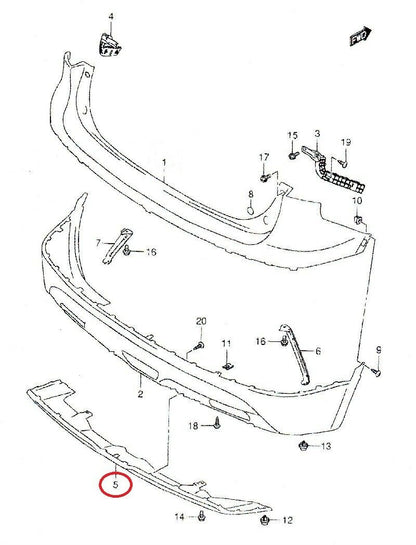 NEW Genuine Suzuki SX4 S-CROSS Rear BUMPER Lower Garnish SILVER 71871-61M10-PER