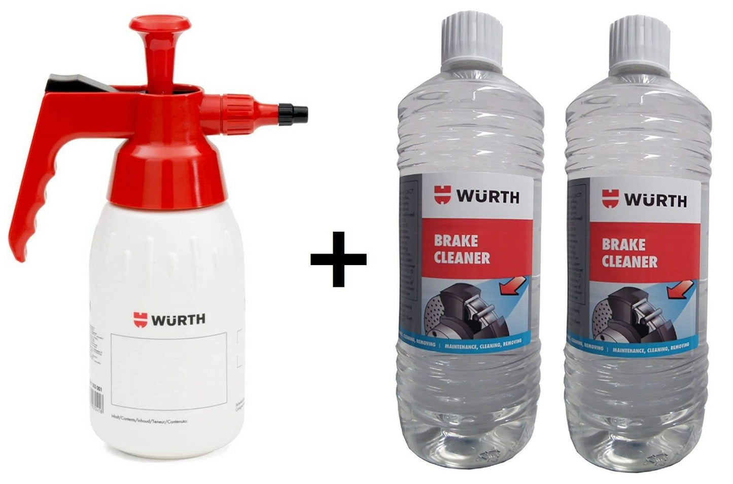 Genuine WURTH Brake Cleaner PUMP SPRAY BOTTLE 0891503001 + 2L FLUID 0890108100