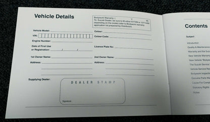 NEW Genuine Suzuki CAR Service Book Record 9,000 Mile Servicing 99000-99003-SMC
