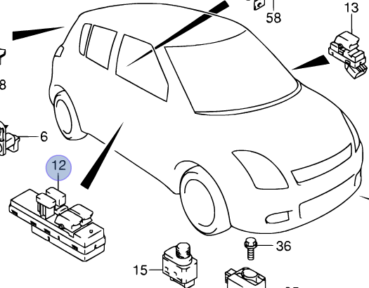 NEW Genuine Suzuki GRAND VITARA GV 2005-2014 Driver Window Switch 37990-62J00