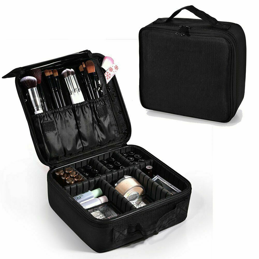 NEW Small 10" 26cm BLACK Camera Lens Carry Case Organizer Moveable Dividers