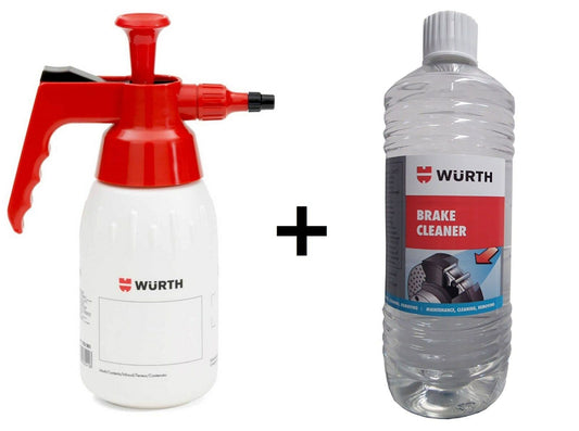 Genuine WURTH Brake Cleaner PUMP SPRAY BOTTLE 0891503001 + 1L FLUID 0890108100