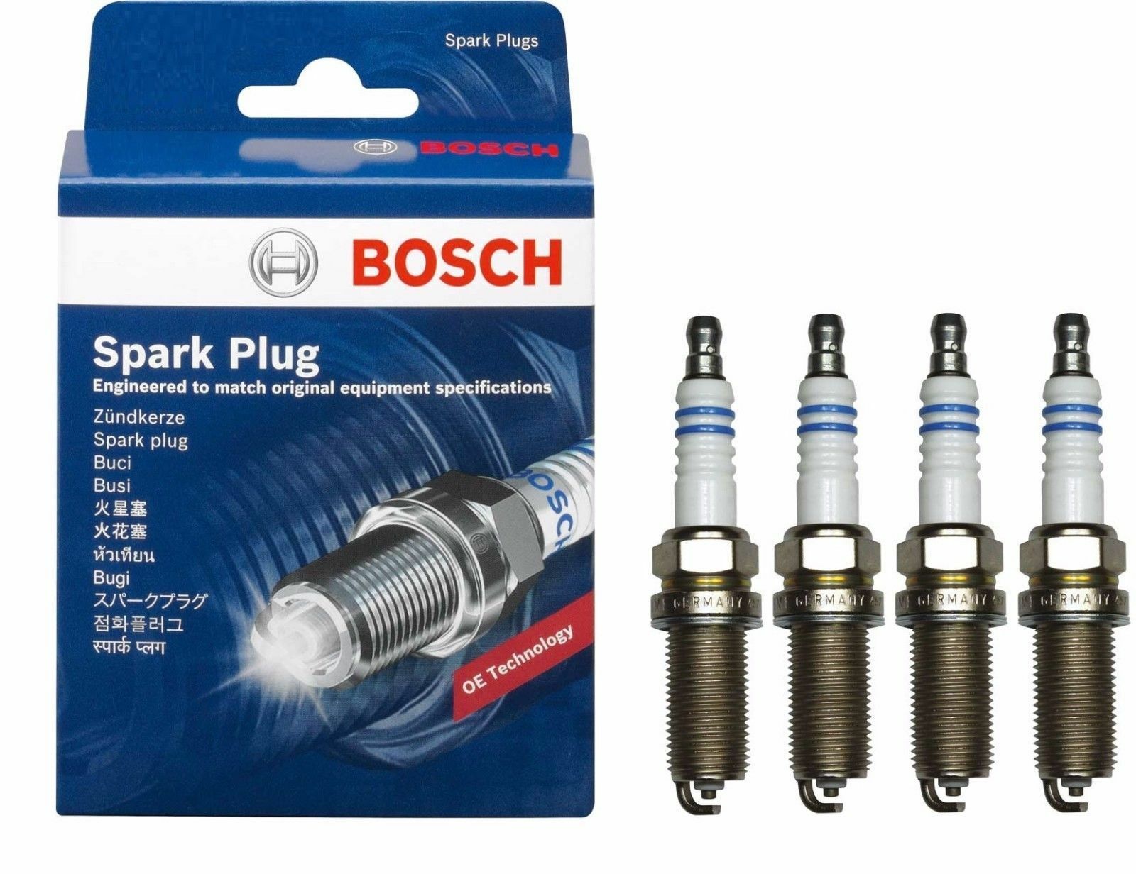 4x NEW Genuine BOSCH Spark Plug Plugs SUPER PLUS +54 0242240649