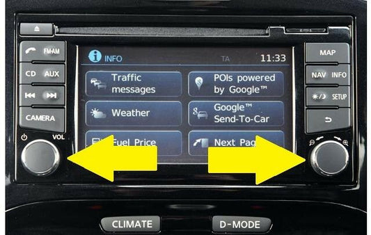 NEW NISSAN PULSAR Radio Knob Button Volume Stereo Tuner Power *CONNECT 2 ONLY*