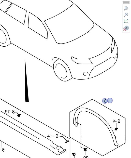 NEW Genuine Suzuki S-Cross Front RIGHT Wheel Arch Trim Surround Spat 77210-61M00-5PK