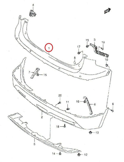 NEW Genuine Suzuki SX4 S-CROSS Rear BUMPER Cover PRIMED 71811-61M10-799