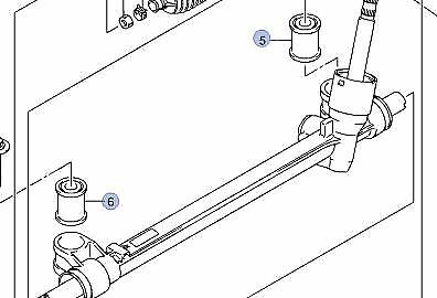 2x NEW Genuine Suzuki SWIFT STEERING RACK RUBBER BUSHES 48525-61M00 48525-61M50