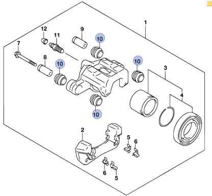 4x NEW Genuine Suzuki JIMNY Front Caliper Slide DUST BOOT COVERS 55201-86040