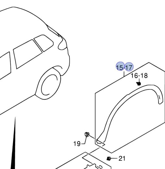 Genuine Suzuki VITARA Rear LEFT H Wheel Arch Trim Surround Spat 77260-54P00-5PK