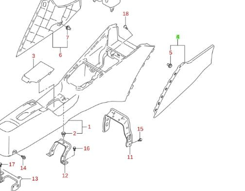 NEW Genuine Suzuki SWIFT INTERIOR CONSOLE TRIM Right 75831-52R00-5PK
