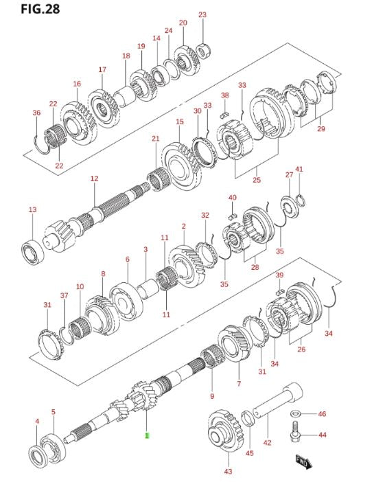 NEW GENUINE Suzuki ALTO 2009-2016 Gearbox INPUT SHAFT Bearing 24155M68K20