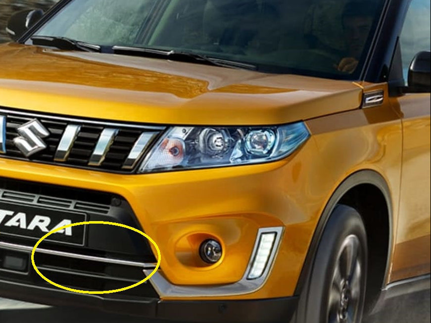 2x NEW Genuine Suzuki VITARA Front Lower Bumper Chrome Bezel Trims 71771-86R00-0PG 71772